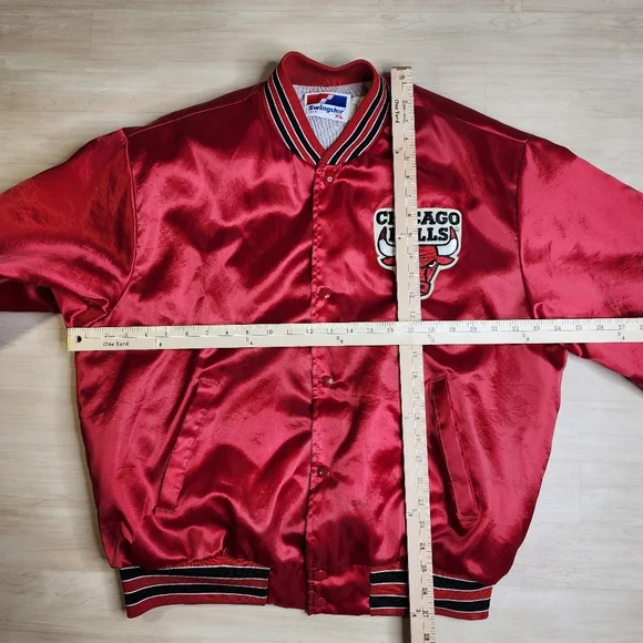 Vintage Swingster Chicago Bulls Satin Bomber Jacket‎ Big Logo Size XL - Picture 7 of 12
